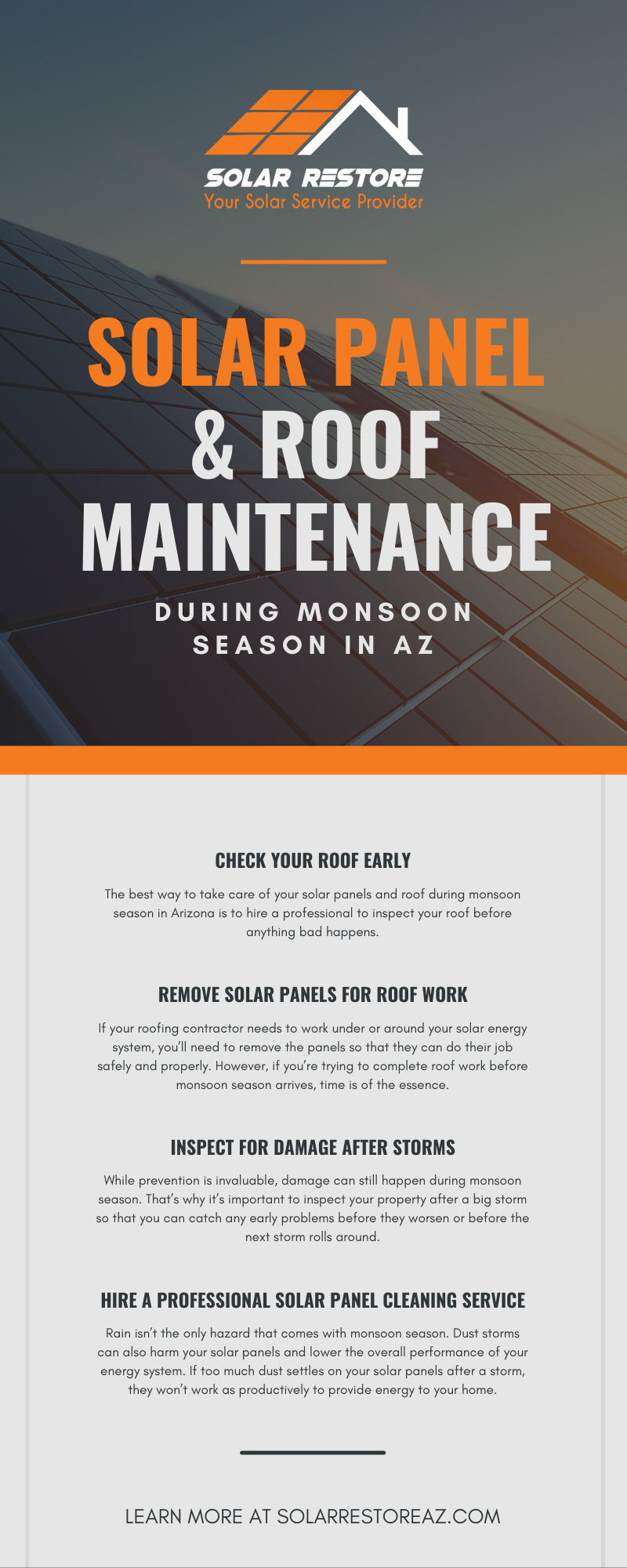 Solar Panel & Roof Maintenance During Monsoon Season in AZ